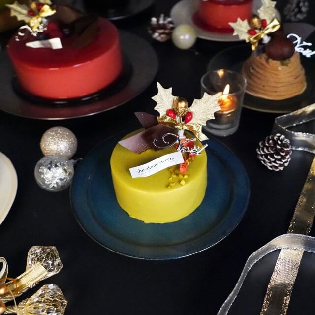 ２人用ペアホールケーキXmas  白金ミロワール（ピスターシュ）shirokane sweet TOKYO