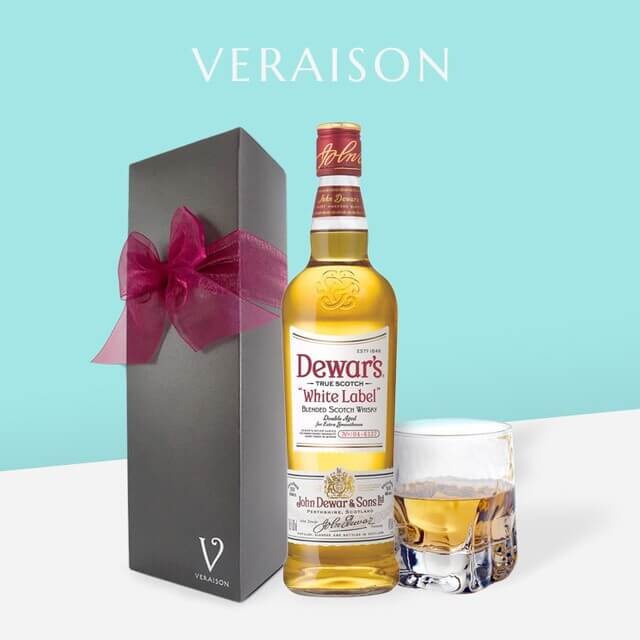 ウイスキー デュワーズ ホワイトラベル 1本 リボン化粧箱