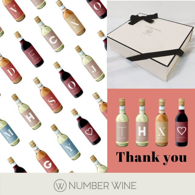 イニシャルで贈る国産ワイン「NUMBER WINE」SPECIAL GIFT BOX〈Thank you〉