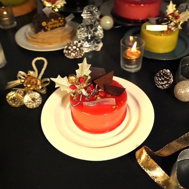 ２人用ペアホールケーキXmas 白金ミロワール（フランボワーズ）shirokane sweet TOKYO