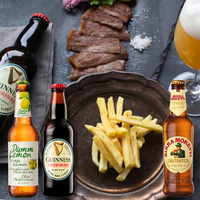 ビール 3本 おつまみ ギフト トリュフ国産ポテト モレッティ ギネス エクストラスタウト ダムレモン 330 ml