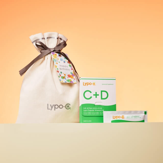 Lypo-C +コットン巾着 【Happy Birthdayカード付】（Vitamin C＋D 11包入1箱）