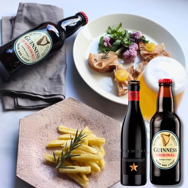 ビール 2本 おつまみ ギフト ローズマリー国産ポテト イネディット ギネス エクストラスタウト 330 ml