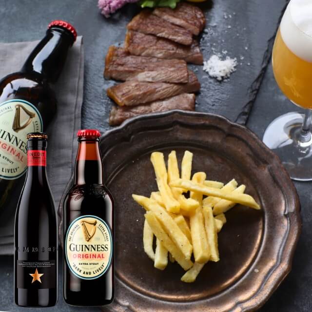 ビール 2本 おつまみ ギフト トリュフ国産ポテト イネディット ギネス エクストラスタウト 330 ml
