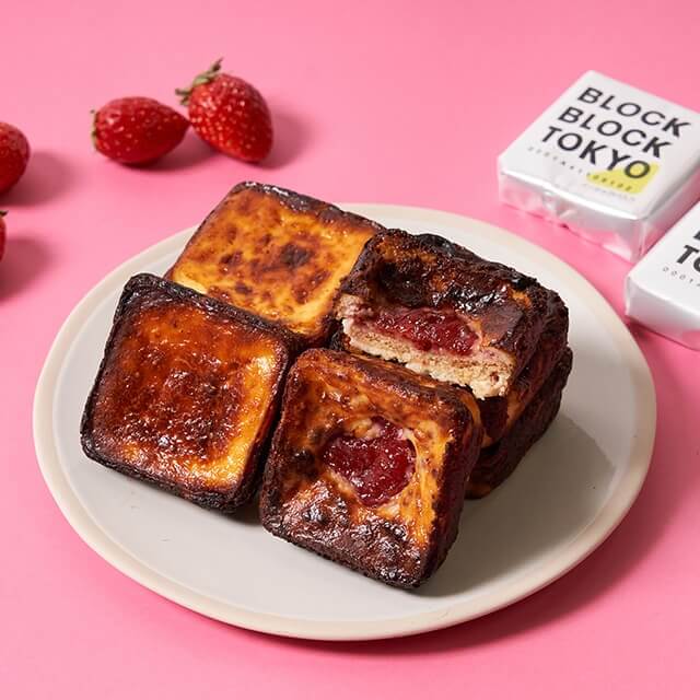 バスクチーズケーキ（ベーシック、国産いちご）8個入り【BLOCK BLOCK TOKYO】