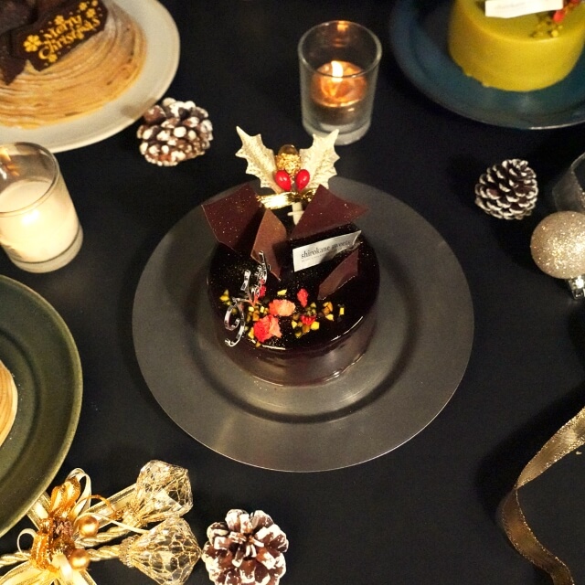 ２人用ペアホールケーキXmas 白金ミロワール（ショコラ）shirokane sweet TOKYO