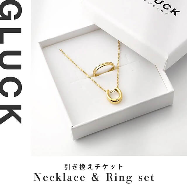 GLUCK Horseshoe Necklace & Link ring set